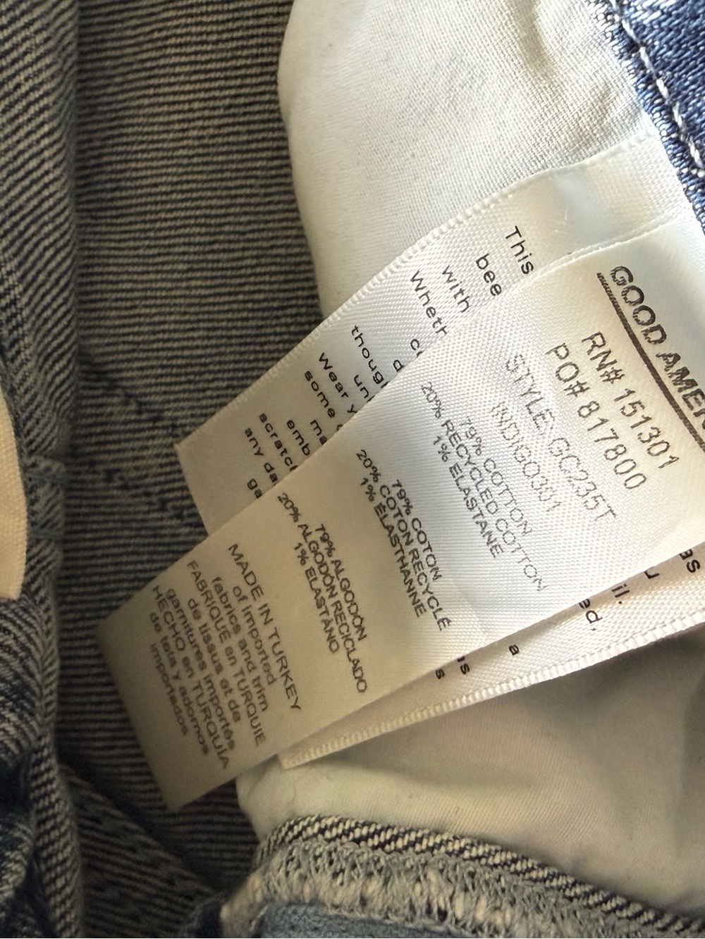 Good American Good Classic High Rise Slim Straight Jeans 6/28 Indigo301 - Picture 7 of 7